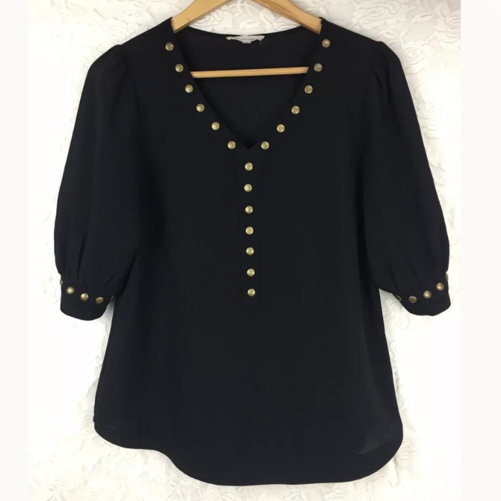 41 Hawthorn Stitch Fix Black Sheer Blouse Small